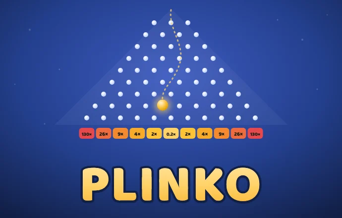 Plinko: hracia doska so štítkami, loptou a násobičmi